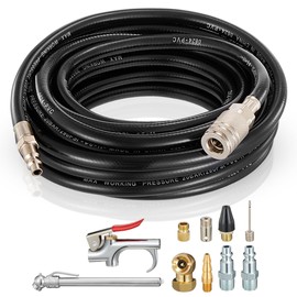 1/4 Inch Quick-connect Air Accessory Kit - Comprehensive Air Compressor Hose Tool Set Including Coiled Hose, Blow Gun, Tire Gauge, Quick Connect Air Fittings, And Air Chuck