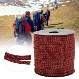 Alomejor Cuerda para Acampar de 50M Cuerda 7 200 KGS Cuerda de Escalada para Atar la Tienda Tejer Mochilero Rescate(Negro Rojo)