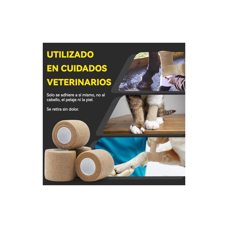 12 Rollos De Vendaje Autoadhesivo, Cinta Deportiva Elástica, 5cm X