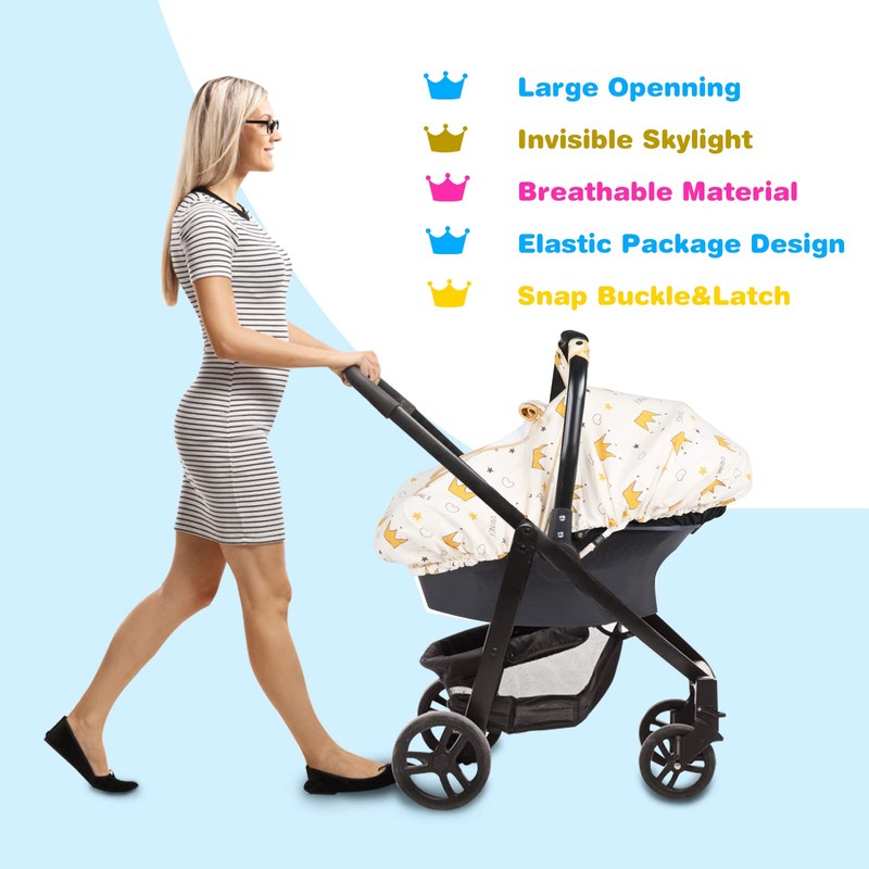 SMTTW Funda de asiento de coche para bebé, ajuste universal,
