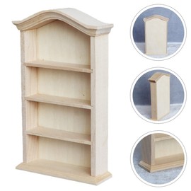 Toyvian Toyvian Dollhouse Wooden Bookshelf Doll Mini Furniture Mini Bookshelf Shelf Cabinet Scene Miniature House Bookcase Fairy Cabinet Miniature Dollhouse Accessories 1/12
