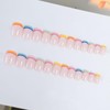 24 Pcs Pink Press on Nails Short Square French Nail