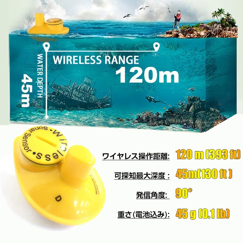 LUCKYLAKER Fish Finder Wireless Fish Finder Portable Gourt Finder Fishing