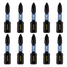 10 x Rennie Tools 32mm Long PZ1 Impact Screwdriver Driver Bits Set. Heavy Duty PoziDriv POZI No.1 Magnetic Screwdriver Bit Set. PZ1 Impact Driver Bits Pozidrive Screw Accessories.