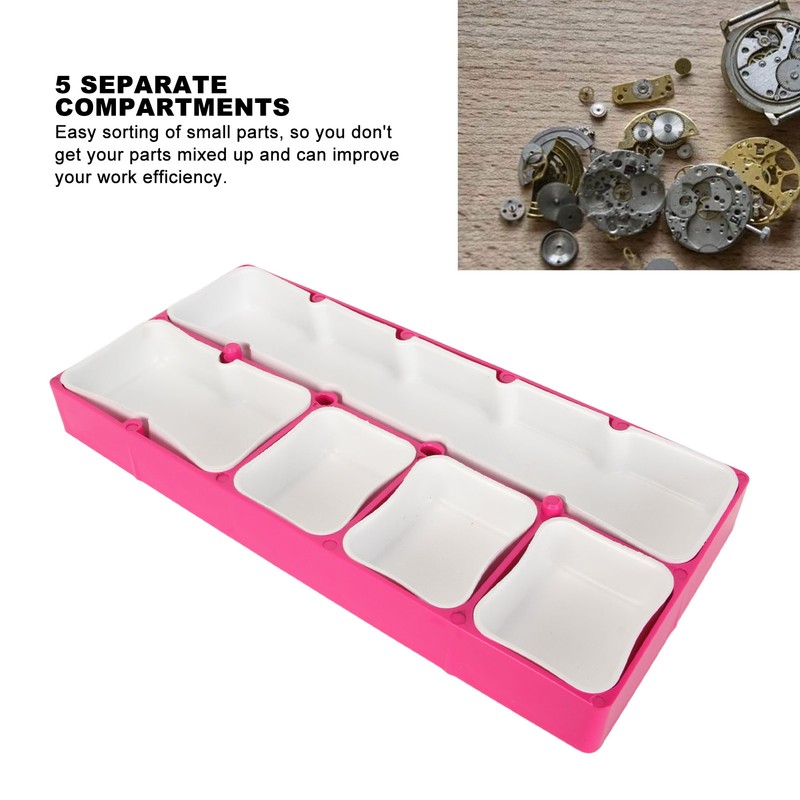 Watch Parts Storage Box 5 Compartments Portable Dustproof Multipurpose Watch