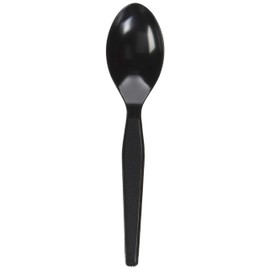 Genuine Joe Heavy Weight Plastic Spoon, Black, 1000 Count