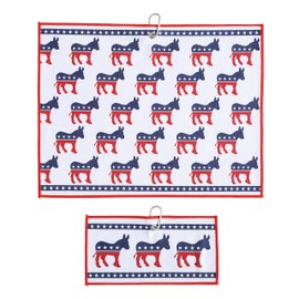 Playing It Forward Donkey Patriotic Golf Towel with Clip for Women and Men, Microfiber Waffle and Ball Towels, Set of 2