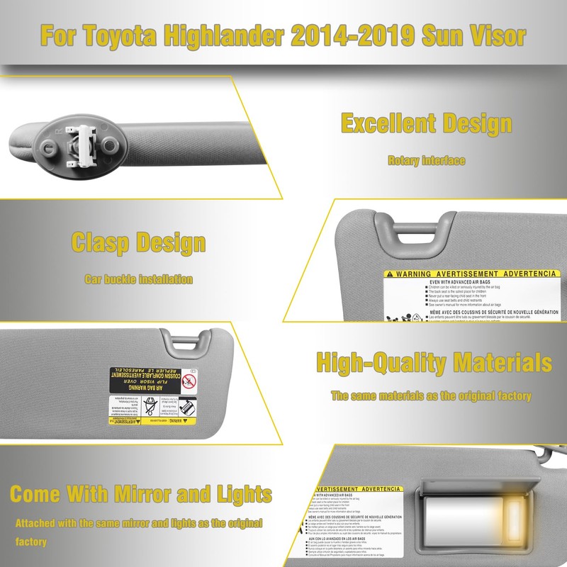 QUAYUB Driver Left & Passenger Right Side Sun Visor Replacement