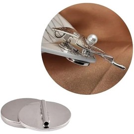 4Pcs Silver Mini Magnetic Brooch Pin Converter,Harm Free Clothing Magnet Buckle Magnet Metal Lapel Pin,Pin Holder Almost Invisible Metal Backs for Shawls Thin Fabric,Safety Pins and Pincushions
