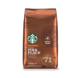 Starbucks Medium Whole Bean Coffee, Pike Place Roast, 100% Arabica, 28 Oz