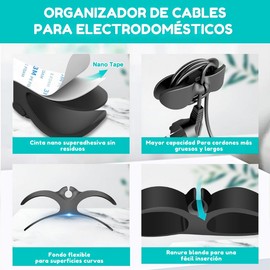 3 Piezas Organizadores Cables Electodomesticos Adhesvos de Silicona Flexible Alta Calidad Cocina Baño Organizadores Domesticos
