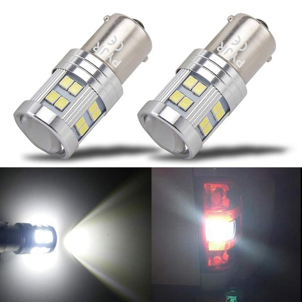 PYJR 1156 Reverse Light LED Bulbs, P21w 1141 Ba15s 7506 LED Light Bulbs, 1000 Lumens 6000K Xenon White, with Projector, for Backup, Reverse Light, lawn mower headlights, lawn tractor Bulb.(pack of 2)