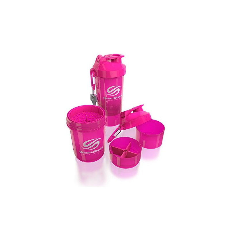 SmartShake O2GO Protein Shaker 20.3 fl oz (600 ml), Neon