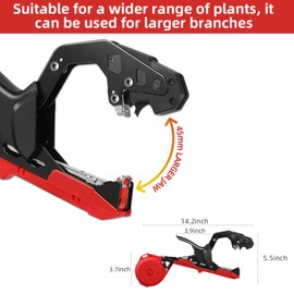 Suca Plant Tying Machine, Lightweight Plant Tying Tape Tool to Tie Up Vine Quickly, Plant Tie Tapener Gun with Tapes and Staples, Red