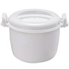 Microwave Cookware with Lids, Large White, Mini Rice Cooker 3