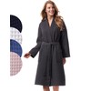 Morgenstern Bathrobe Women Luxury Soft Waffle Light Grey Size M