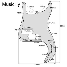 Musiclily 13 Hole P Bass Pickguard for Fender American/Mexican Standard Precision Bass,4Ply Green Pearl