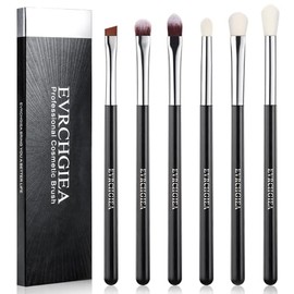 Pinceles de Maquillaje de Ojos, 6 Pzas Profesional de Mezcla de Sombra de Ojos Juego de Pinceles de Maquillaje para Corrector Sombra de Ojos Delineador de Ojos, Pelos Suave y Mango de Madera