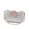 Faibiules Women's Fashion Rhinestone Beaded Evening Bag Flower Lock Clutch