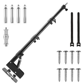 Ring Light Wall Mount with 45.7"" Adjustable Boom Arm - Professional 360° Rotation Studio Photography Light Stand - 12lb/5.4kg Load Capacity for Salons, Makeup, Photography and Video Recording