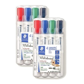 Staedtler Lumocolor 351 WP8 Whiteboard Marker, Bullet Tip, 2 mm, 8 Colours