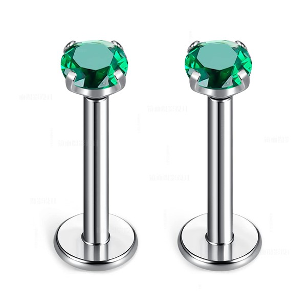 BelezaDosas G23 Titanium Labret Studs Threadless Push Back 16G Lip