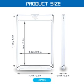ZCOINS 6 Pack Magnetic Card Holders, 35pt One Touch Collectible Trading Card Protective Sleeves, Clear Thickness Protectors for Photocard Sports Card Baseball Card Basketball Card Trading and Display