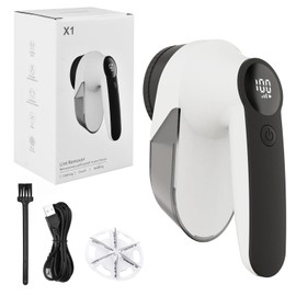 SINZONeu® Elektrischer Fusselrasierer – wiederaufladbar USB-C 6 Klingen, Edelstahlnetz, 3 einstellbare Leistungsstufen | Reinigung mit Wasser | für Kleidung, Vorhänge, Decken