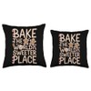 Playful Typography with Gingerbread Details Throw Pillow