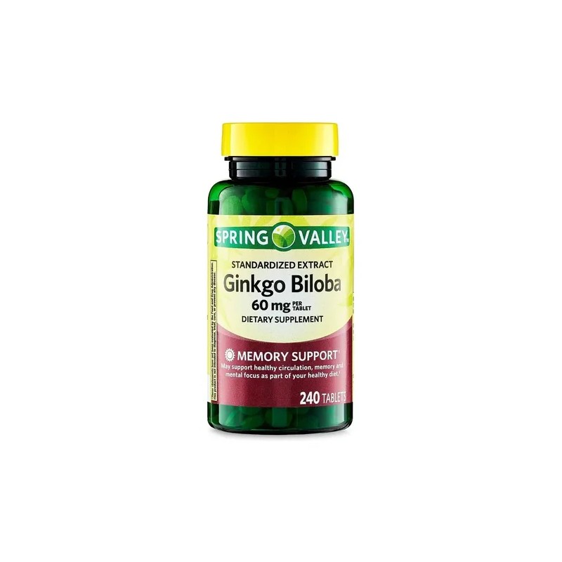 Ginkgo Biloba 60mg 240 Caps Ayuda Memoria Reduce Fatiga Spv