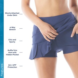 Beach House Serena - Falda de baño con bolsillo oculto en pantalones cortos, Almirante, 6