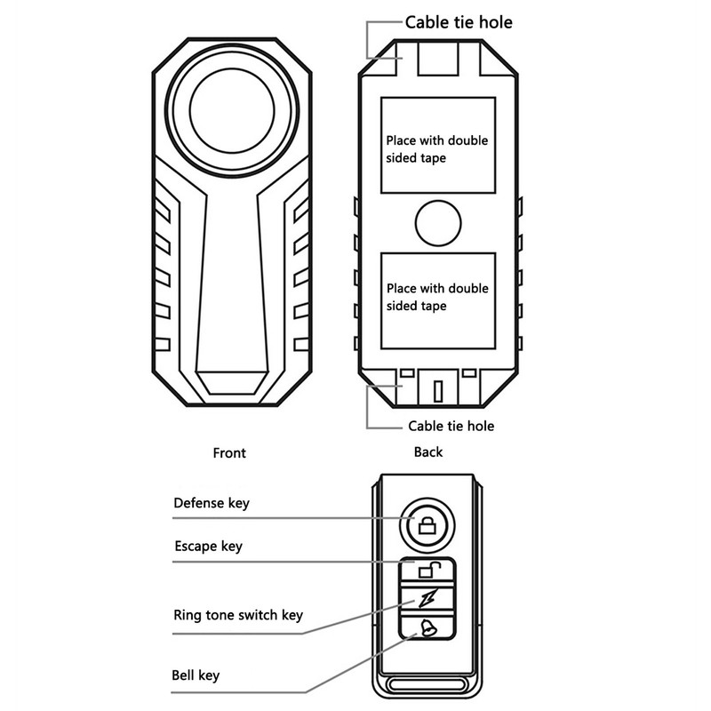 113dB Bike Alarm Wireless Anti Theft Vibration Motion Sensor Vehicle