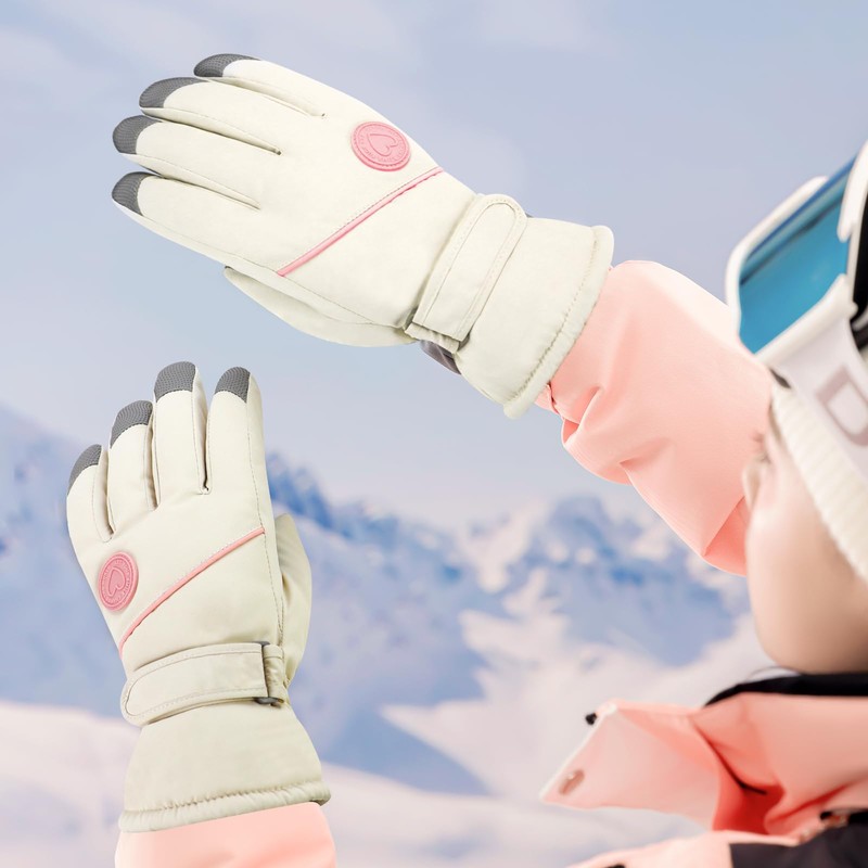 Feelorna Ski Gloves for Women, Winter Touchscreen Waterproof Warm Snow