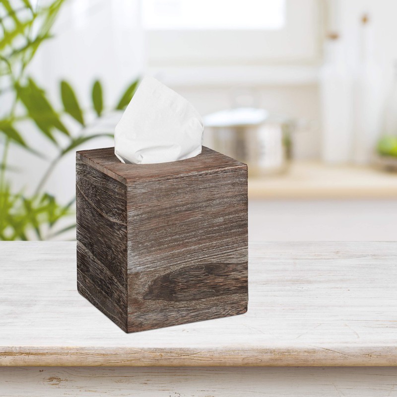 Relaxdays, Paper Cover Floor, Wooden Dispenser, HWD: 16.5x14x14 cm, Brown