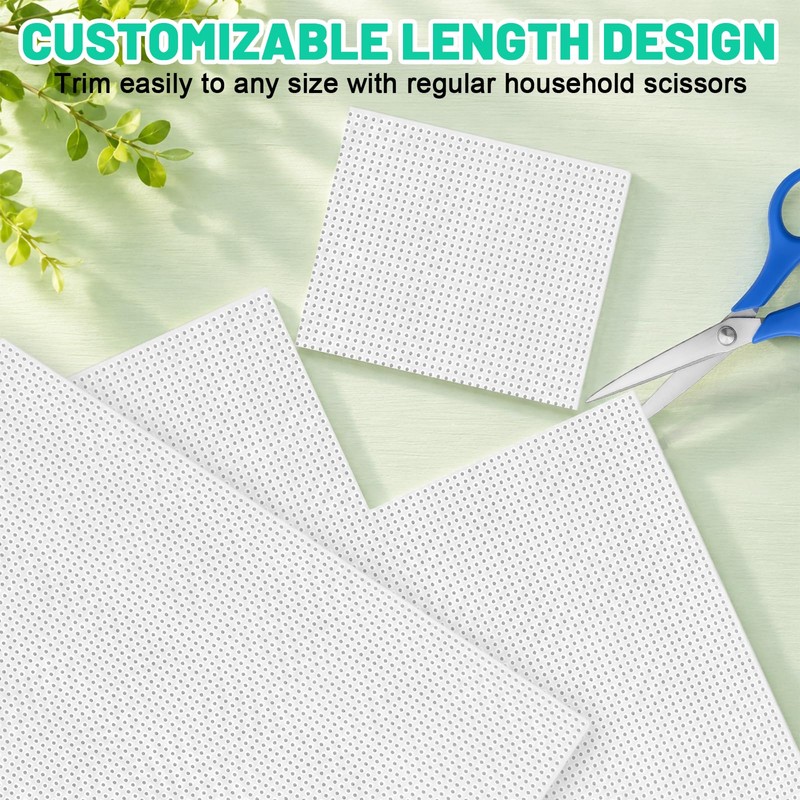 6 Pcs 14 Count White Plastic Mesh Canvas Sheets, 11x8.2