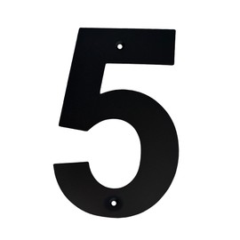 8 Inch High Black Stainless Steel House Numbers for Home or Mailbox, Modern Flush Screw Mount/Weatherproof/Rustproof Address Sign, Large Visibility for Easy Readability/Number 5
