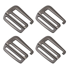 sourcing map Metal G Hooks Webbing Buckles, 4Pcs 1.5" 38mm G-Hook Wave Buckle Adjuster Slide Buckle for Backpack Strap Webbing, Dark Grey