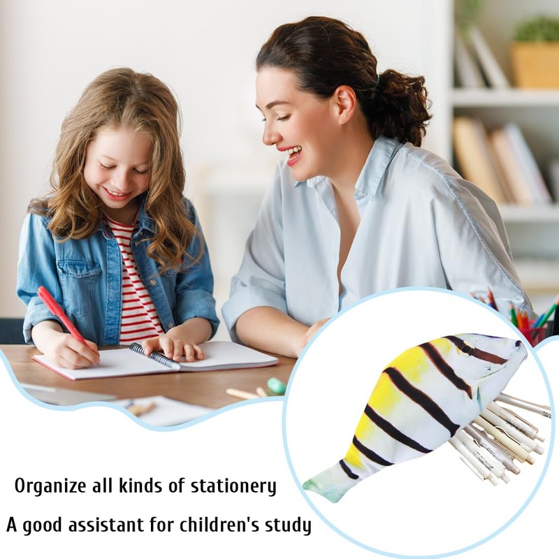 ZEPIQOR 1 x Fish Shaped Pencil Case Novelty Fish Pencil