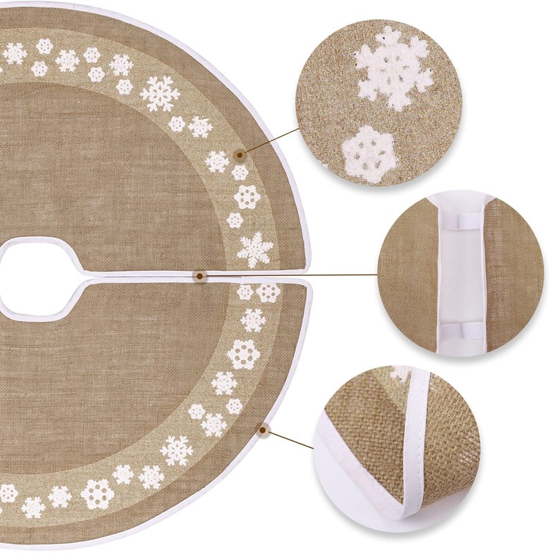 MACTING Christmas Burlap Tree Skirt, 30 Inches Tree Mat with