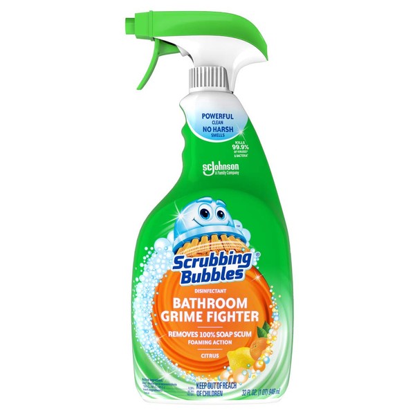 Scrubbing Bubbles Disinfectant Bathroom Grime Fighter Spray, Citrus, 32 fl oz