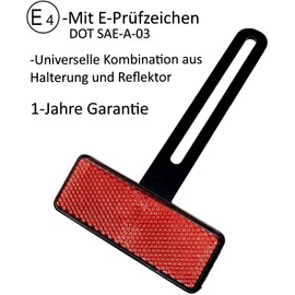 Universal Motorcycle Number Plate Rear Reflector with Holder, E-Approved Number Plate Holder, Accessory Reflector