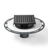 Bernkot Square Shower Drain, 6" Matte Black with PVC Bonding