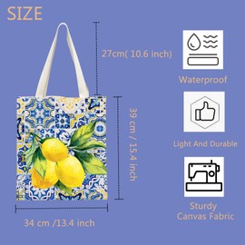 FUNYSO Italian Islands Gift Positano Delicious Italian Lemons Fresh Tote Bag Southern Italy Travel Shopping Bag (Lemons tote UK)