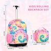 Choco Mocha Kids Rolling Backpack for Girls with Lunch Bag