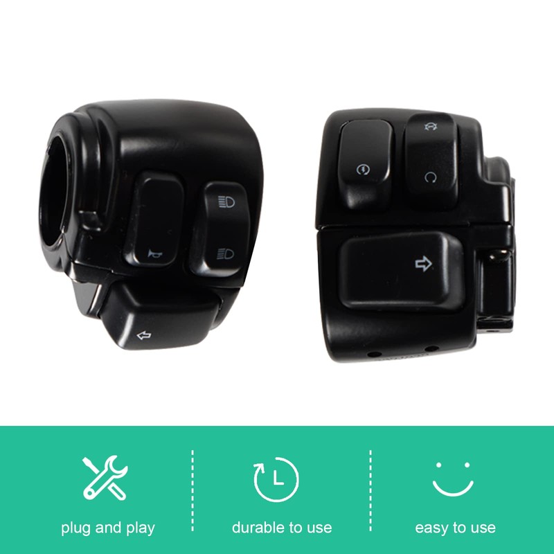 POSENG 1 Pair Motorcycle 1" Handlebar Switches Control and Wiring
