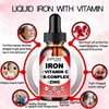 Liquid Iron Supplement w/Vitamin C, A, B-Complex, Vegan Iron Drops
