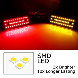 iJDMTOY Black-Out Smoked Lens Amber Front & Red Rear Full LED Side Marker Light Kit Compatible With 2015-2018 Mercedes W463 G-Class G500 G550 G55 G63 G65 AMG