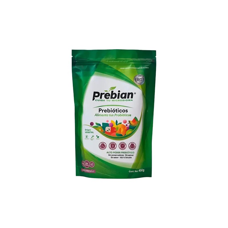 Prebióticos Prebian Fibra Vegana Prebiotic Fiber Supplement, 450g