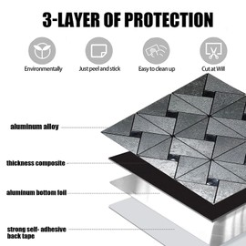 XUANINY 5-Sheet Peel and Stick Metal Backsplash Tiles, Self Adhesive Triangle Multicolor Aluminum Mosaic 3D Wall Sticker for Living Room Bedroom Decor (5 Sheets, Silver)