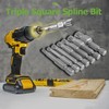 Bestgle 7 Pcs Triple Square Spline Bit Set, 1/4" Hex